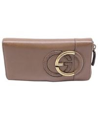 Gucci - Ochre Leather Interlocking G Zip Around Long Wallet (Authentic Pre- Loved) - Lyst