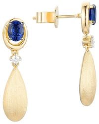 Gregg Ruth - 18K 1.03 Ct. Tw. Diamond & Sapphire Dangle Earring - Lyst