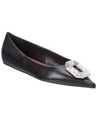 AMINA MUADDI - Camelia Leather Ballet Flat - Lyst