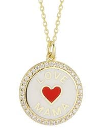 Sphera Milano - 14k Over Silver Cz Heart Necklace - Lyst