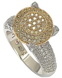 Suzy Levian CZ Jewelry - Suzy Levian Silver Pave Yellow Cz Ring - Lyst