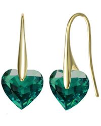 Genevive Jewelry - 14k Over Silver Heart Earrings - Lyst