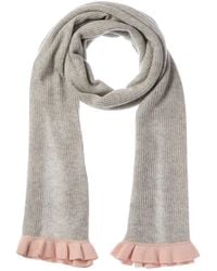 Hannah Rose - Contrast Ruffle Edges Rib Scarf - Lyst