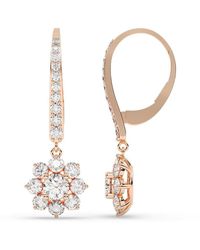Lab Grown Diamonds - 14K Rose 3.50 Ct. Tw. Lab-Grown Diamond Earrings - Lyst
