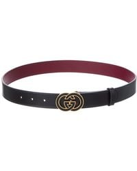 Gucci - Interlocking G Buckle Leather Belt - Lyst