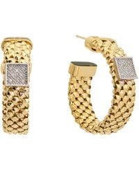 Meshmerise - 18k Over Silver 0.12 Ct. Tw. Diamond Earrings - Lyst