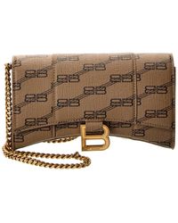 Balenciaga - Hourglass Coated Canvas Wallet On Chain - Lyst