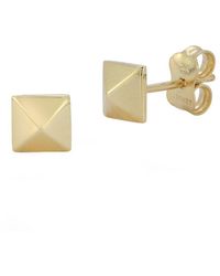 Ember Fine Jewelry 14k Square Pyramid Studs - White