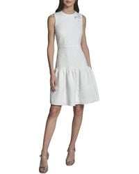 KARL LAGERFELD - Solid Floret Stretch Dress - Lyst
