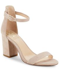 vince camuto jestilian suede block heel sandal