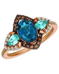 Le Vian - Deep Sea Topaz 14K Rose 2.04 Ct. Tw. Diamond & London Topaz Ring - Lyst