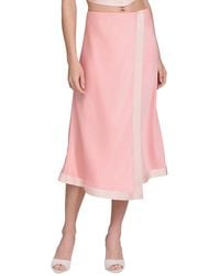 Avec Les Filles - Asymmetrical Faux Wrap Midi Skirt - Lyst
