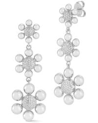Chloe and Madison - Jewelry Cz Graduating Flower Drop Earrings - Lyst