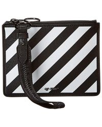 Off-White c/o Virgil Abloh Leather Block Pouch Met Logo in Black White Womens Bags Clutches and evening bags 