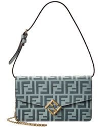 Fendi - Ff Diamonds Leather Wallet On Chain - Lyst