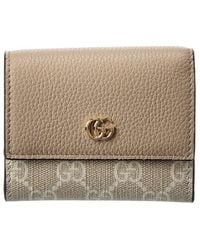 Gucci - Gg Marmont Gg Supreme Canvas & Leather Card Holder - Lyst