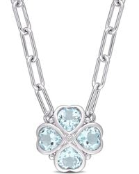 Rina Limor - Silver 3.93 Ct. Tw. Diamond & Topaz Pendant Necklace - Lyst