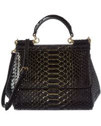 Tiffany & Fred Paris - Python-embossed Leather Satchel - Lyst