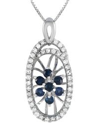 Gemstones - 14k 0.22 Ct. Tw. Diamond & Sapphire Necklace - Lyst