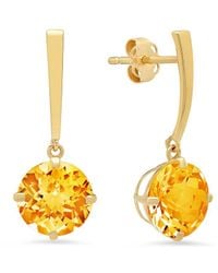 MaxColor - 14k 2.90 Ct. Tw. Citrine Drop Earrings - Lyst