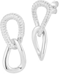 Sphera Milano - Silver Cz Link Chain Drop Earrings - Lyst