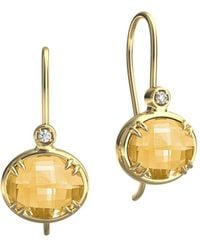 Reiss - 14K 4.95 Ct. Tw. Diamond & Citrine Earrings - Lyst
