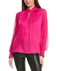 Tahari - The Valentine Silk-Blend Blouse - Lyst