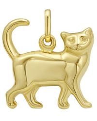 Italian Gold - 14K Cat Charm Pendant - Lyst