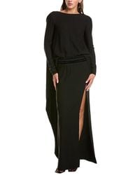 Tom Ford - Leather Trim Silk Maxi Dress - Lyst