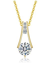 Rachel Glauber - 14k Over Silver Cz Necklace - Lyst
