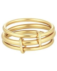 Adornia - Tarnish Resistant 18K Plated Three Band Connected Ring Set - Lyst