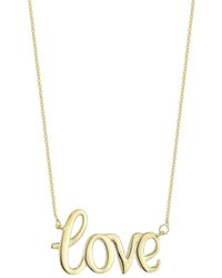 Ember Fine Jewelry - 14k Script Love Necklace - Lyst
