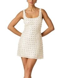 Adrianna Papell - Fully Beaded Mini Dress - Lyst