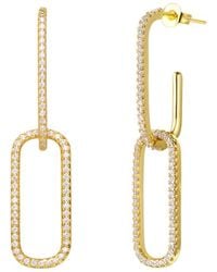 Genevive Jewelry - 14k Over Silver Cz Earrings - Lyst