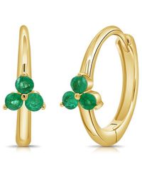 Sabrina Designs - 14K 0.31 Ct. Tw. Diamond & Emerald Hoop Earrings - Lyst