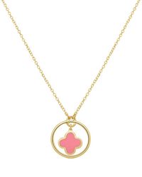 Italian Gold - 14K Agate Clover Pendant - Lyst