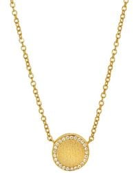 Savvy Cie - 18k Plated Cz Circle Necklace - Lyst
