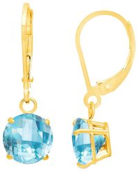 MaxColor - 10k 4.00 Ct. Tw. Blue Topaz Dangle Earrings - Lyst