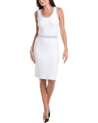 St. John - Ticking Trim Dress - Lyst