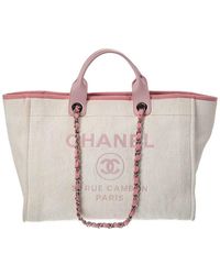 CHANEL - White Monogram Canvas Deauville Tote (authentic Pre-loved) - Lyst