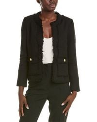 【nanette lepore】ツイード　ジャケット Nanette Lepore Tweed Open-Front Blazer Jacket in Gray | Lyst