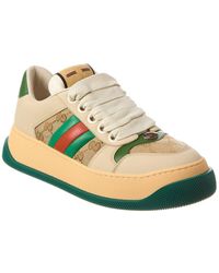Gucci - Screener Web GG Canvas & Leather Sneaker - Lyst