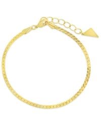 Sterling Forever - 14K Plated Bentley Flat Herringbone Chain Bracelet - Lyst