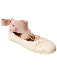 Dior Lace-up Ballerina Flat - Natural