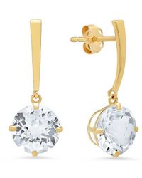 MaxColor - 14k 3.50 Ct. Tw. White Topaz Drop Earrings - Lyst