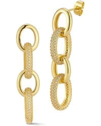 Glaze Jewelry - 18K Plated Cz Drop Earrings - Lyst