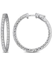 Lab Grown Diamonds - Created Forever 14K 2.70 Ct. Tw. Lab-Grown Diamond Hoop Earrings - Lyst