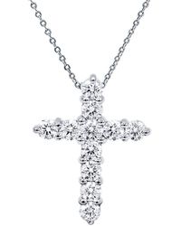 Diana M. Jewels Fine Jewelry 18k 1.00 Ct. Tw. Diamond Cross Necklace - Metallic