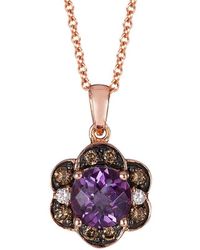 Le Vian - Le Vian 14k Rose Gold 1.42 Ct. Tw. Diamond & Amethyst Necklace - Lyst