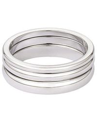 Adornia - Silver Plated Stainless Steel Tarnish-resistant Stacking Band Ring Set - Lyst